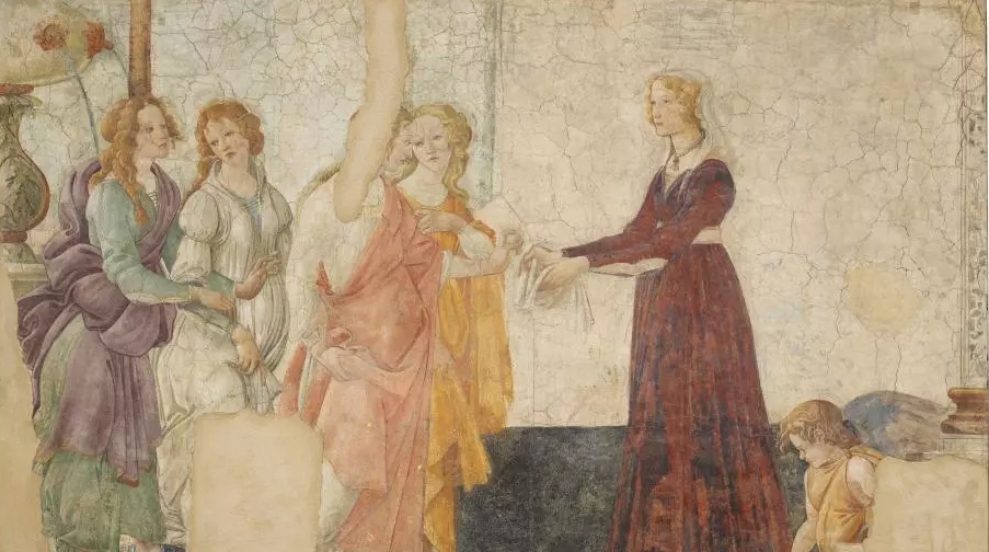 A young woman who receives gifts from Venus and the Three Mises